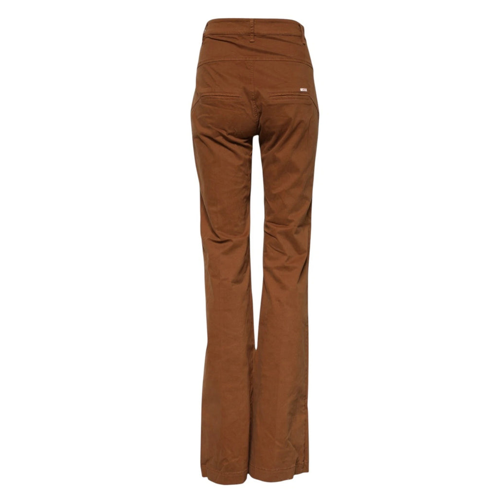 Aniye By Braune Hose mit hoher Taille und ausgestelltem Schnitt