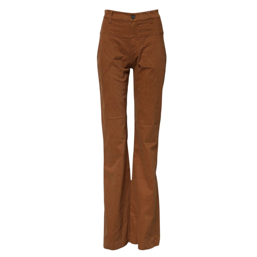 Aniye By Braune Hose mit hoher Taille und ausgestelltem Schnitt