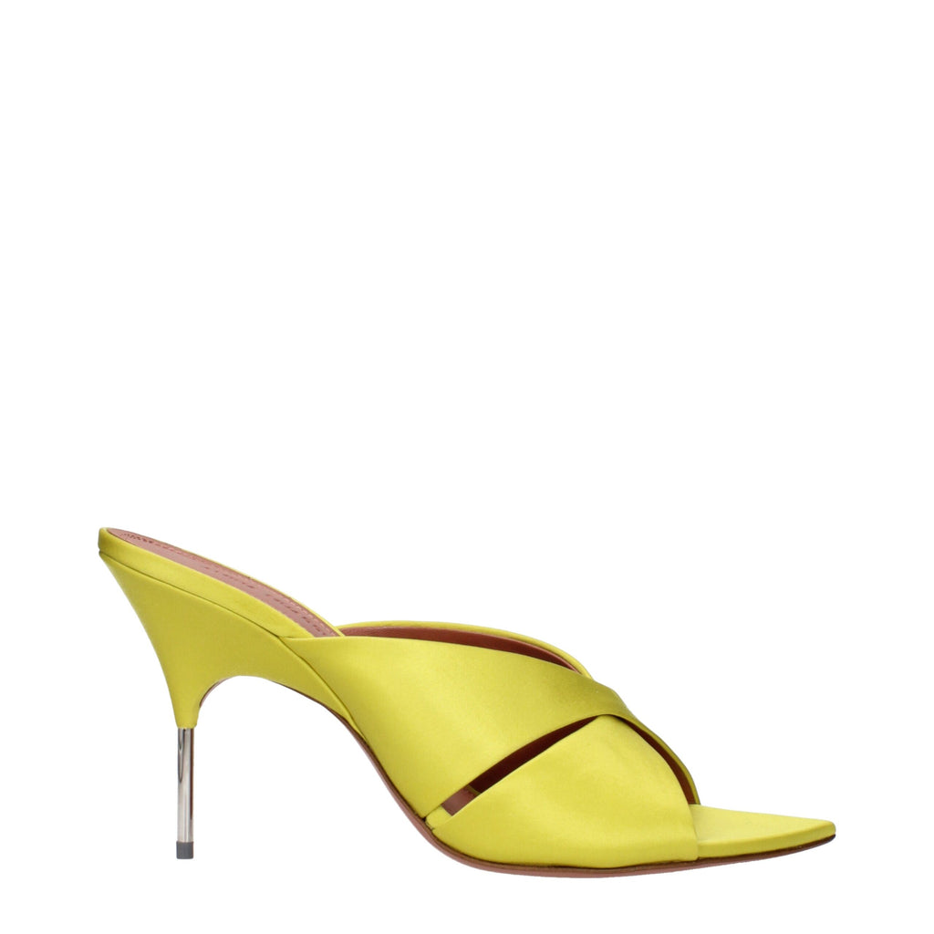 Amina Muaddi Grüne Satin-Stilettosandalen
