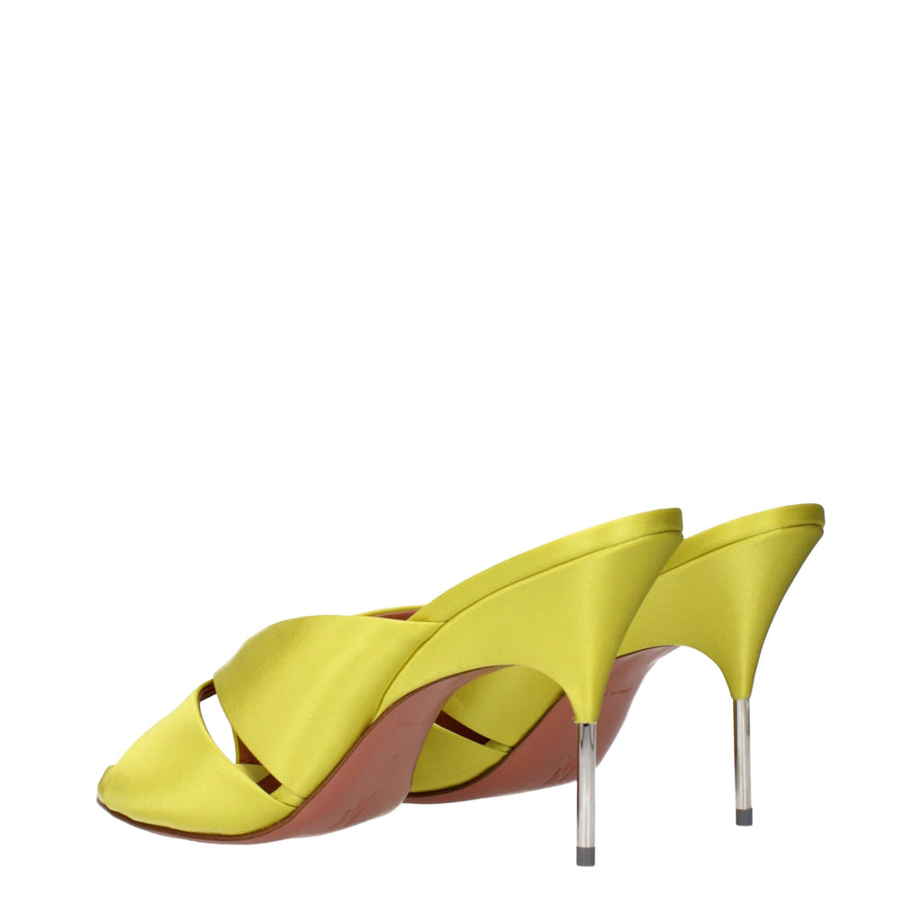 Amina Muaddi Grüne Satin-Stilettosandalen