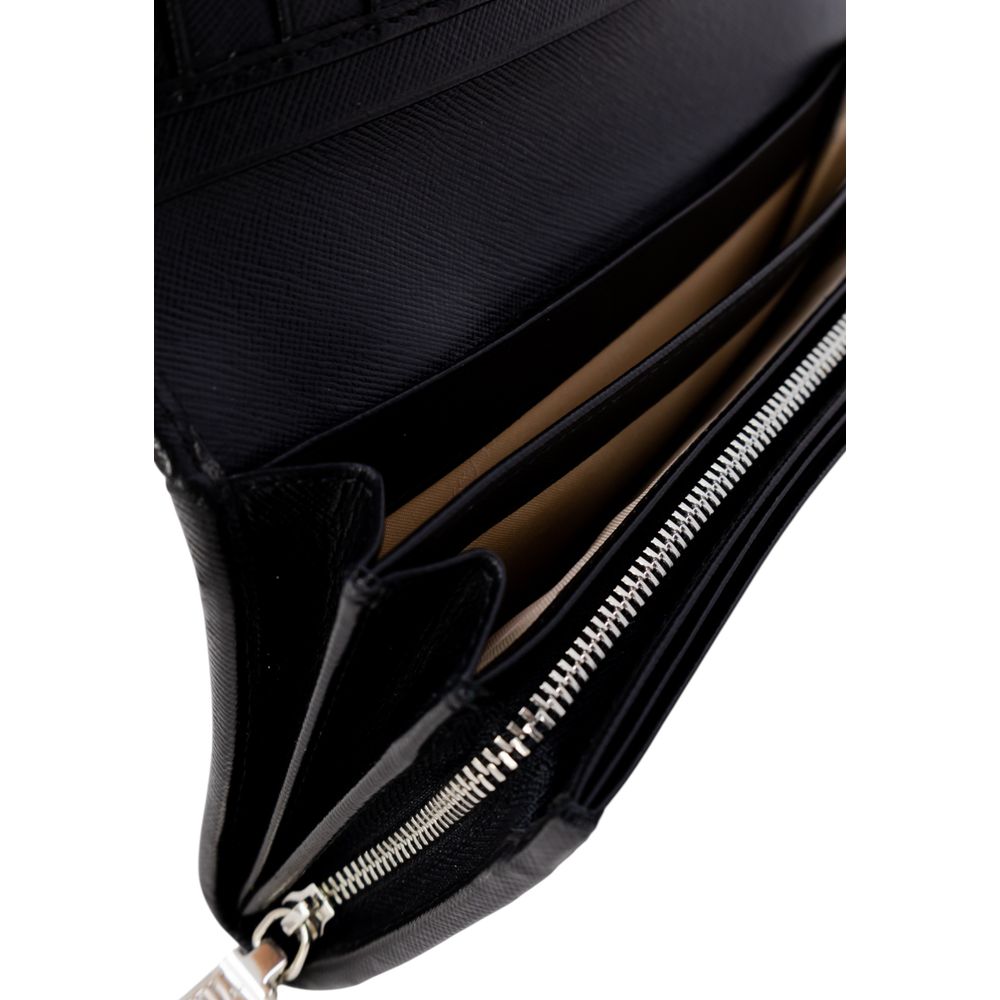 Alviero Martini Prima Classe Schwarzes Leder Portemonnaie