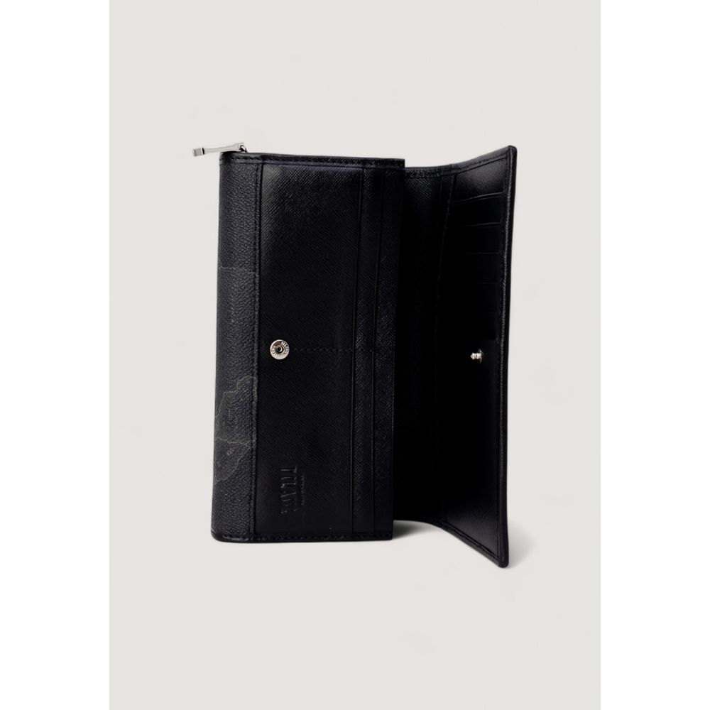 Alviero Martini Prima Classe Schwarzes Leder Portemonnaie