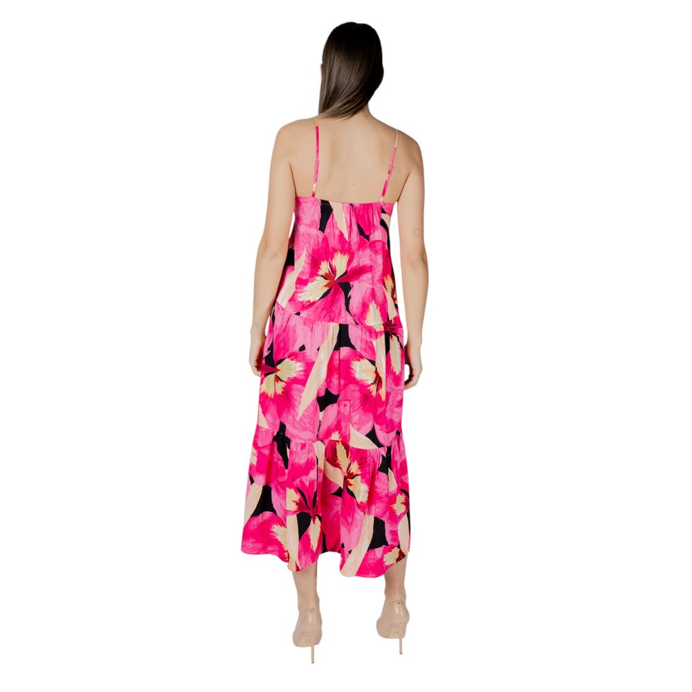 Only long viscose dress with multicolor pattern