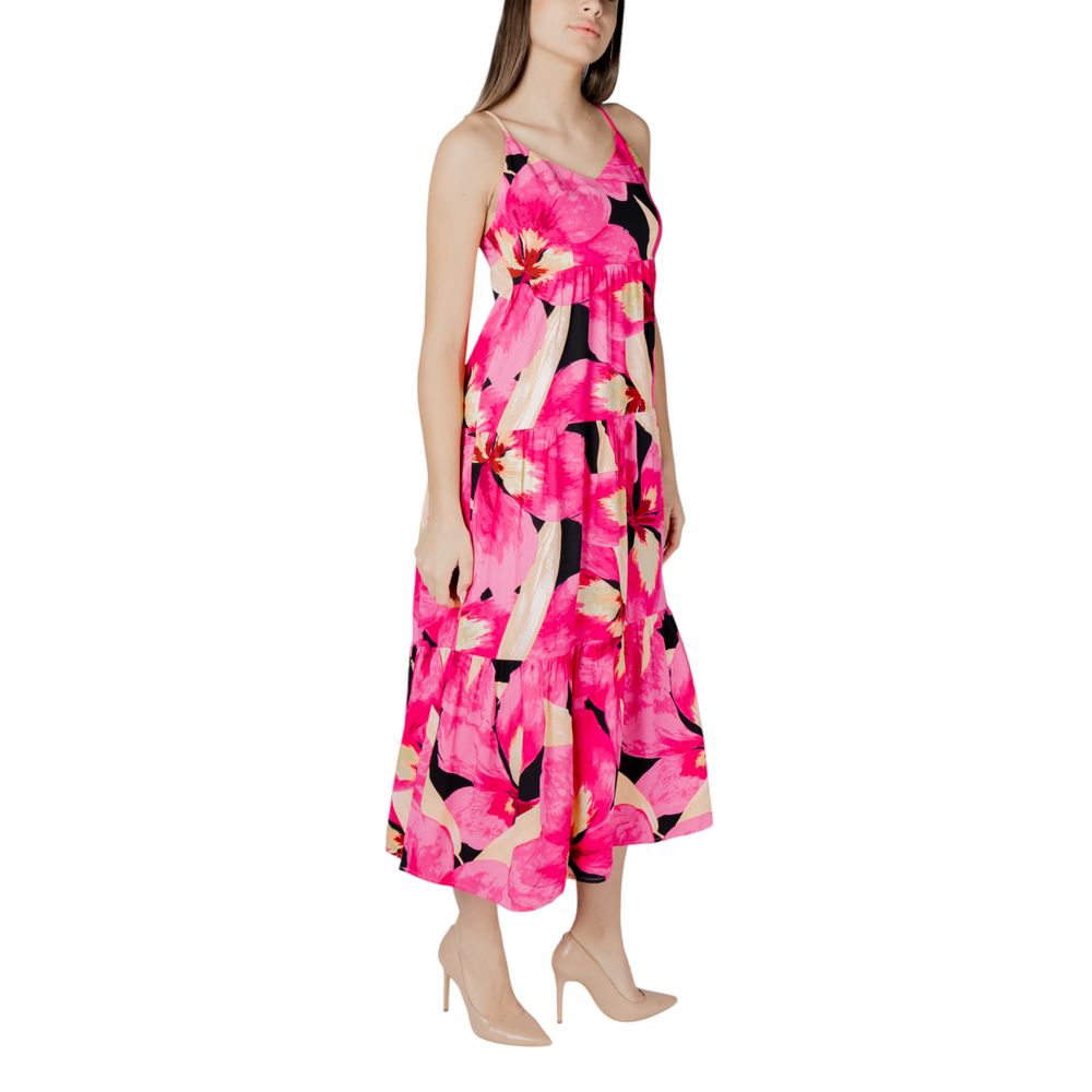 Only long viscose dress with multicolor pattern