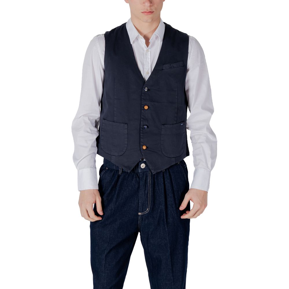 Gianni Lupo Blaue Baumwollweste