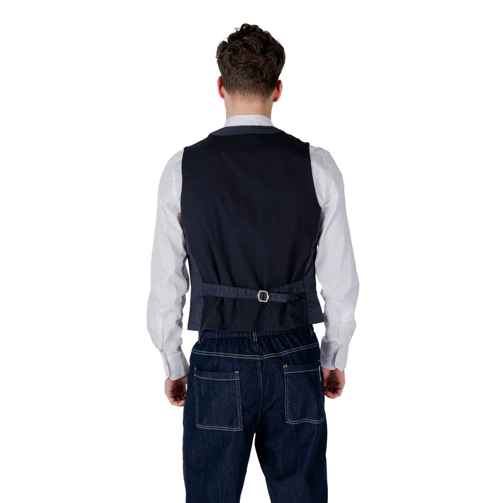 Gianni Lupo Blaue Baumwollweste