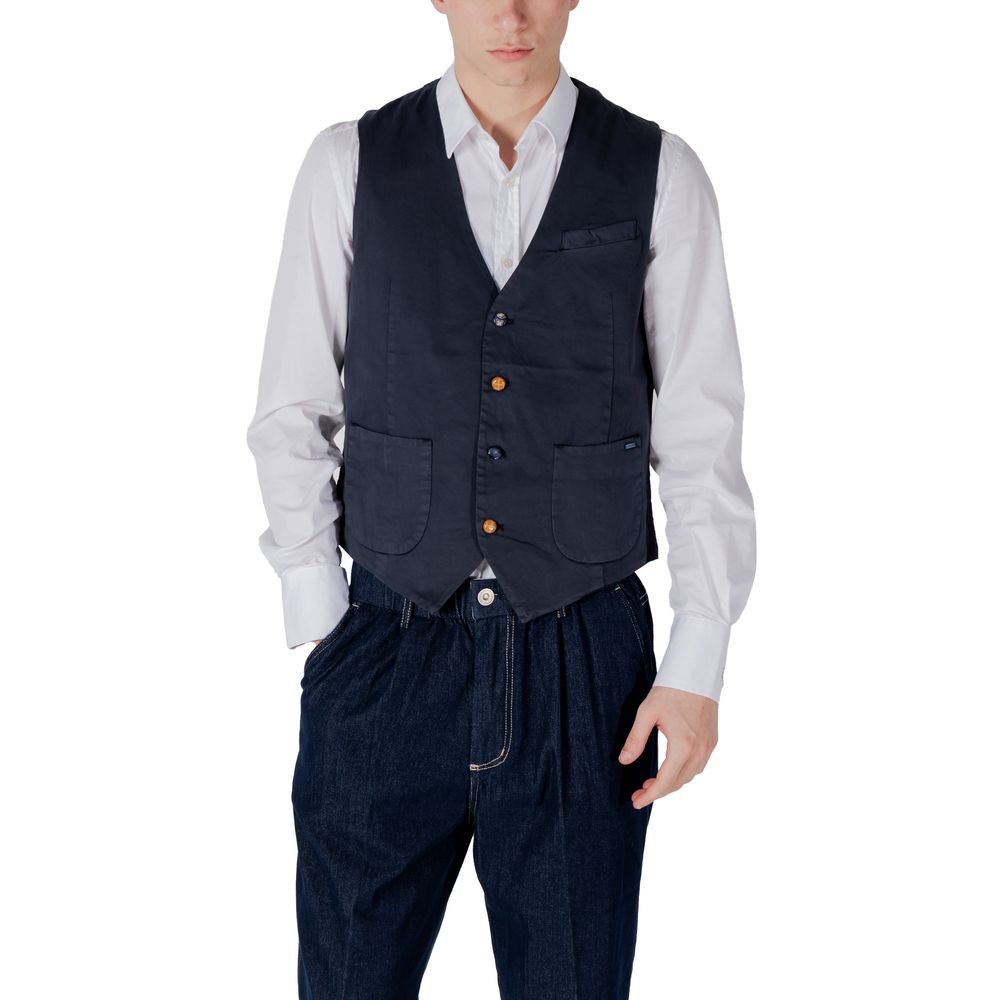 Gianni Lupo Blaue Baumwollweste