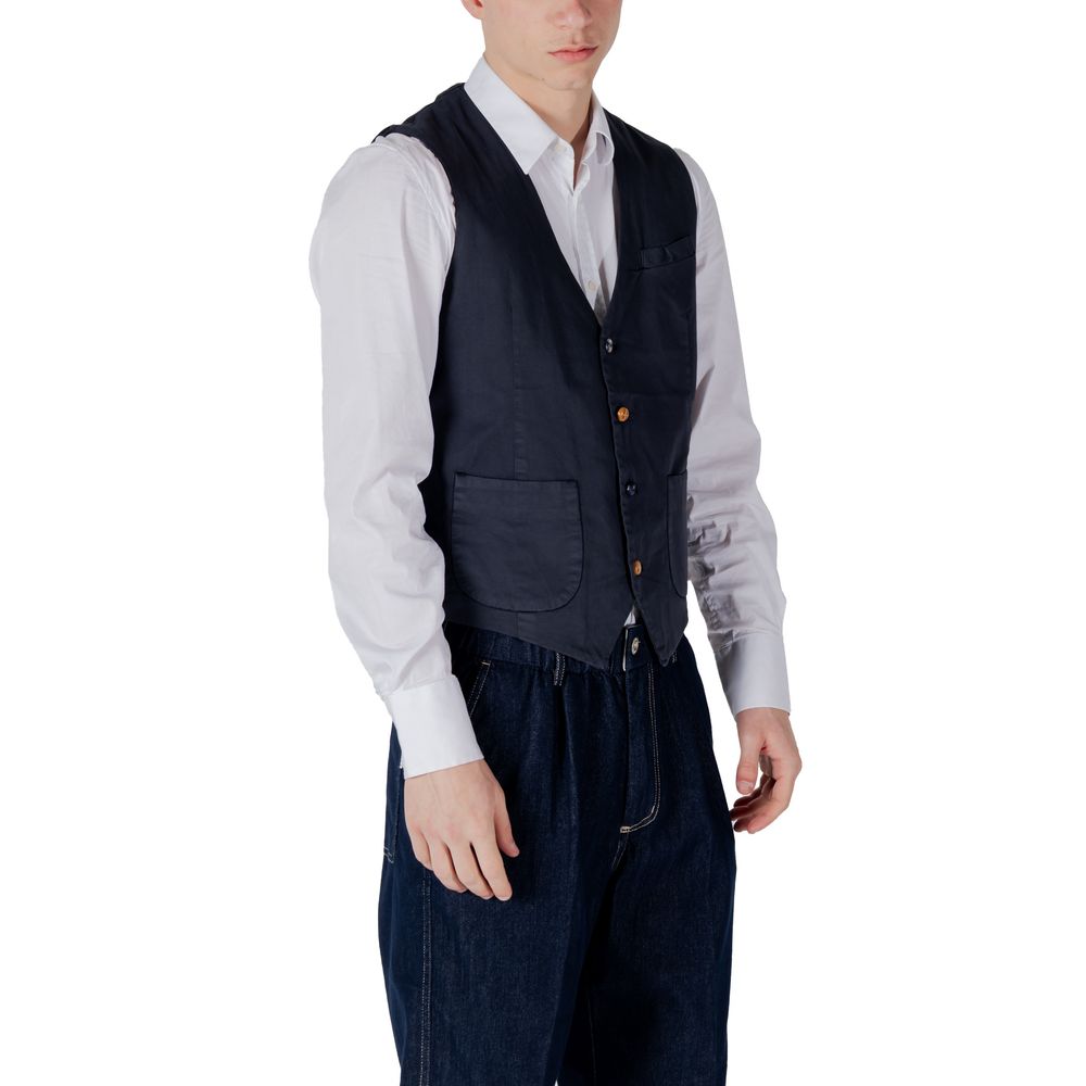 Gianni Lupo Blaue Baumwollweste
