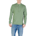 Gianni Lupo Grünes Baumwoll-Langarmshirt