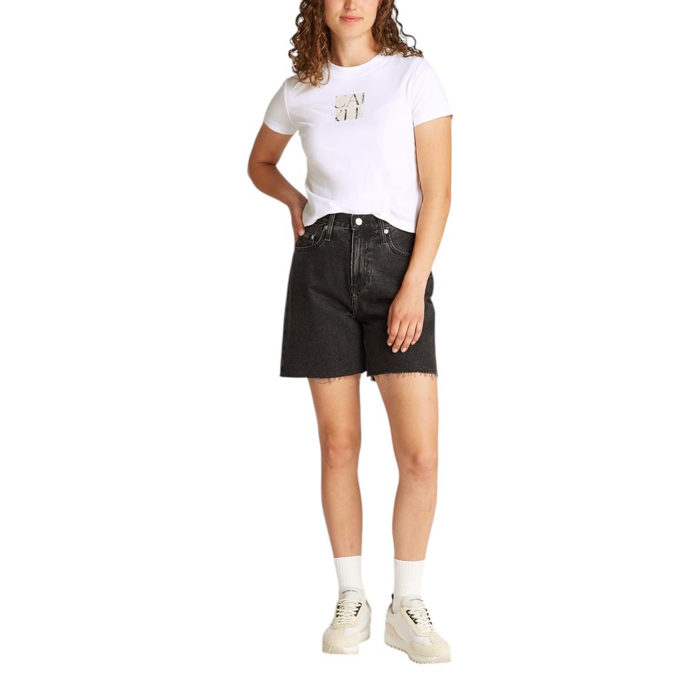 Calvin Klein Jeans Weißes T-Shirt aus recycelter Baumwolle