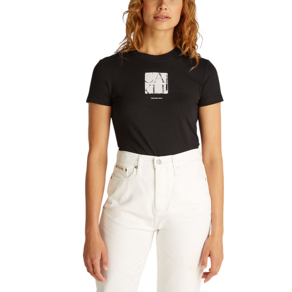 Calvin Klein Jeans Schwarzes T-Shirt aus recycelter Baumwolle