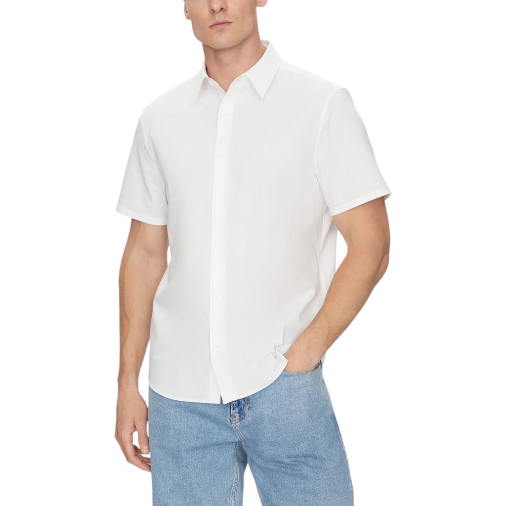 Calvin Klein Weißes Kurzarmhemd aus Bio-Baumwolle