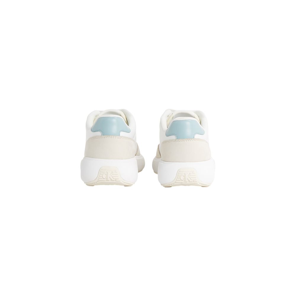Calvin Klein Jeans Cremefarbene Leder-Sneaker