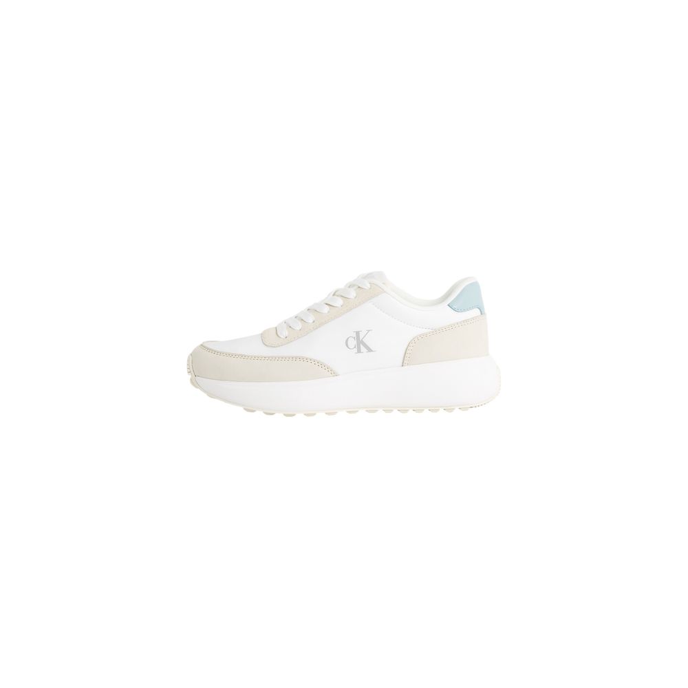 Calvin Klein Jeans Cremefarbene Leder-Sneaker