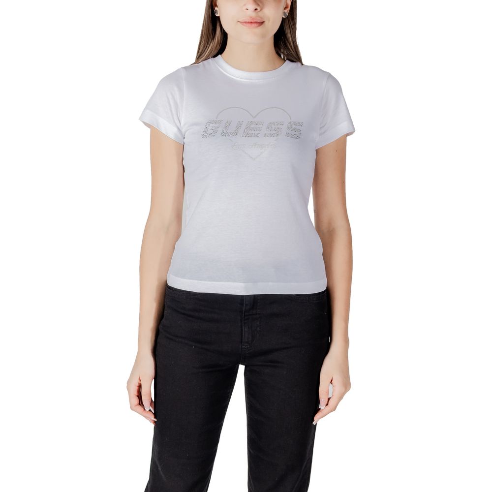 Guess Active Weißes Baumwoll-T-Shirt