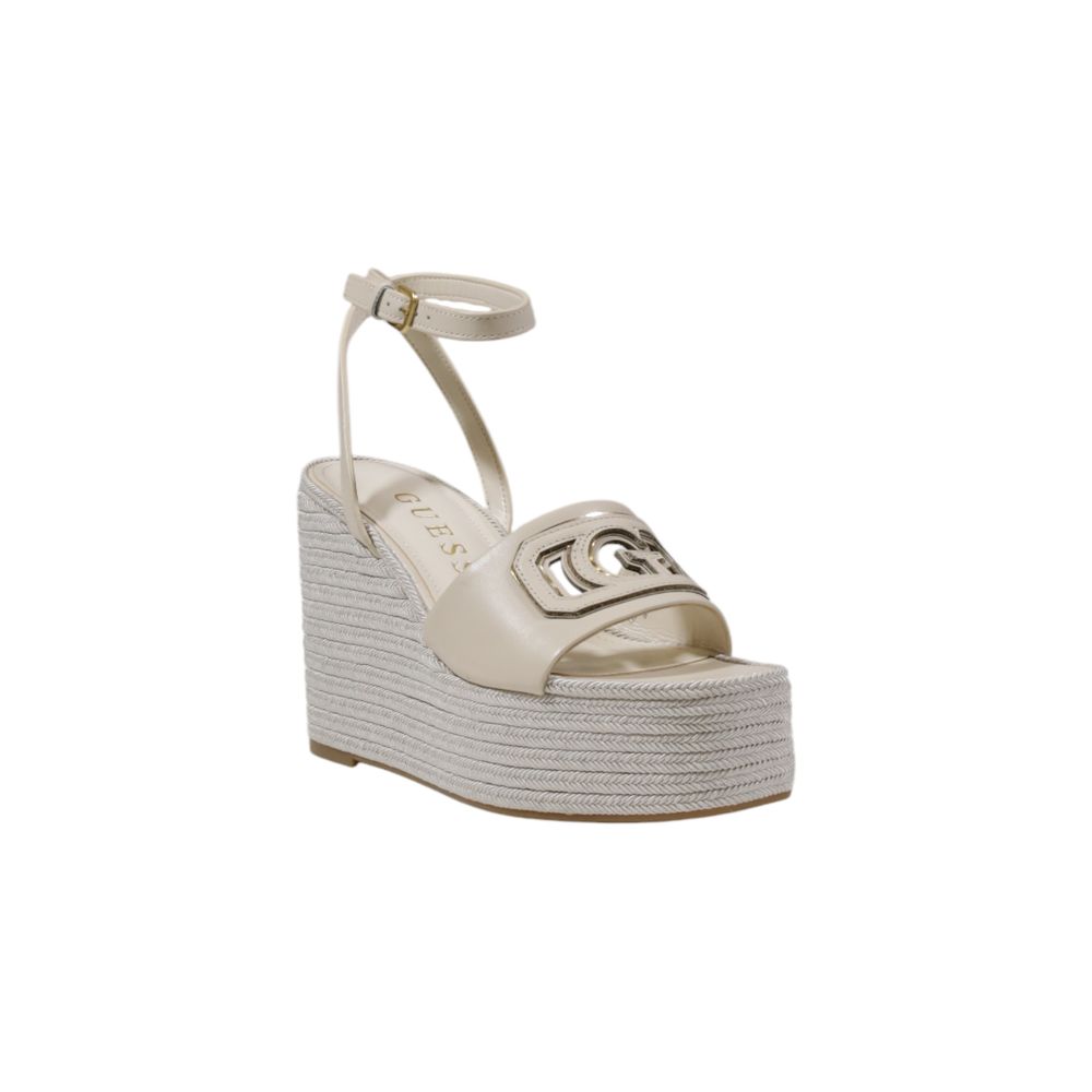 Guess Cremefarbene Synthetik-Pumps mit hohem Absatz