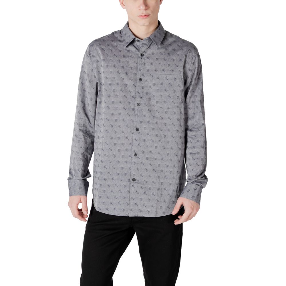Guess Graues Baumwollhemd mit Muster