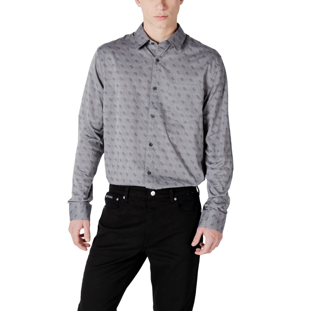 Guess Graues Baumwollhemd mit Muster
