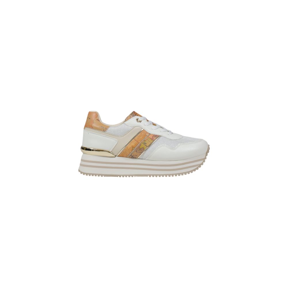 Alviero Martini Prima Classe Weiße Polyethylen-Plateau-Sneaker