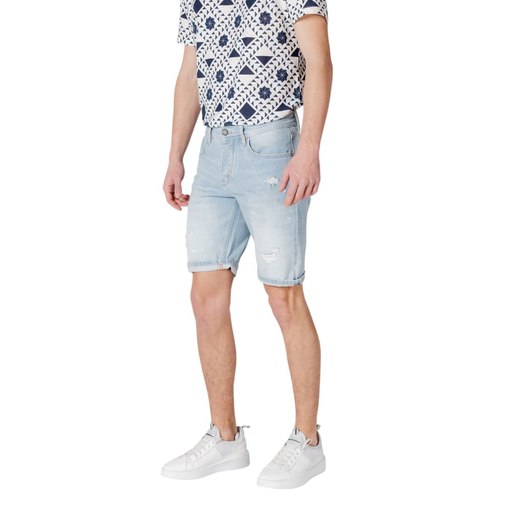 Antony Morato Hellblaue Baumwoll-Bermudashorts