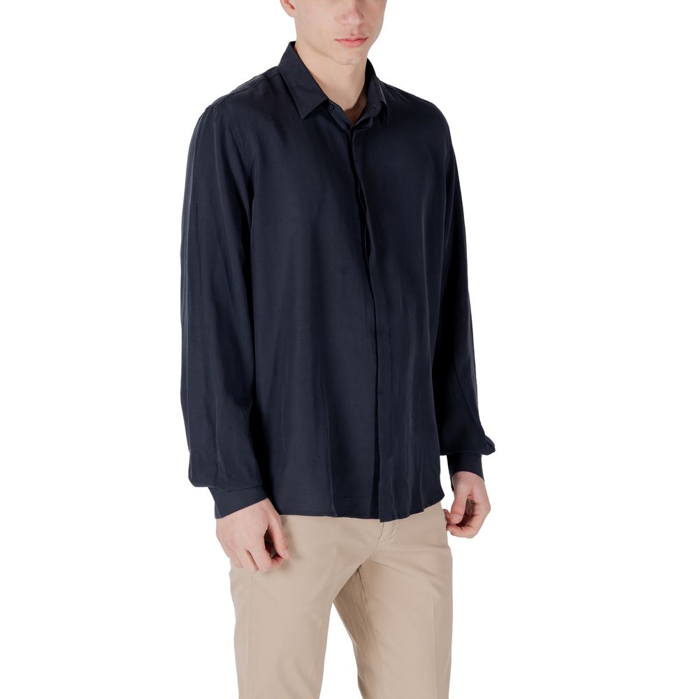 Antony Morato Blaues Lyocell-Hemd