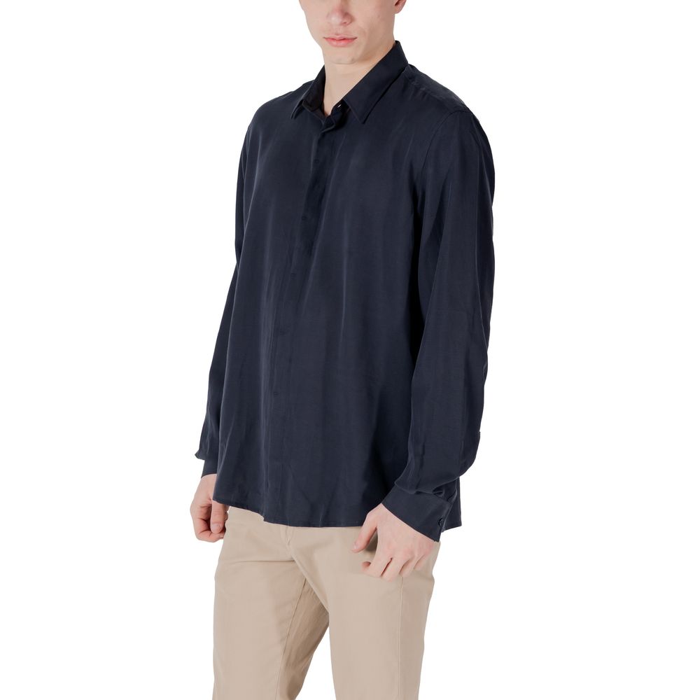 Antony Morato Blaues Lyocell-Hemd