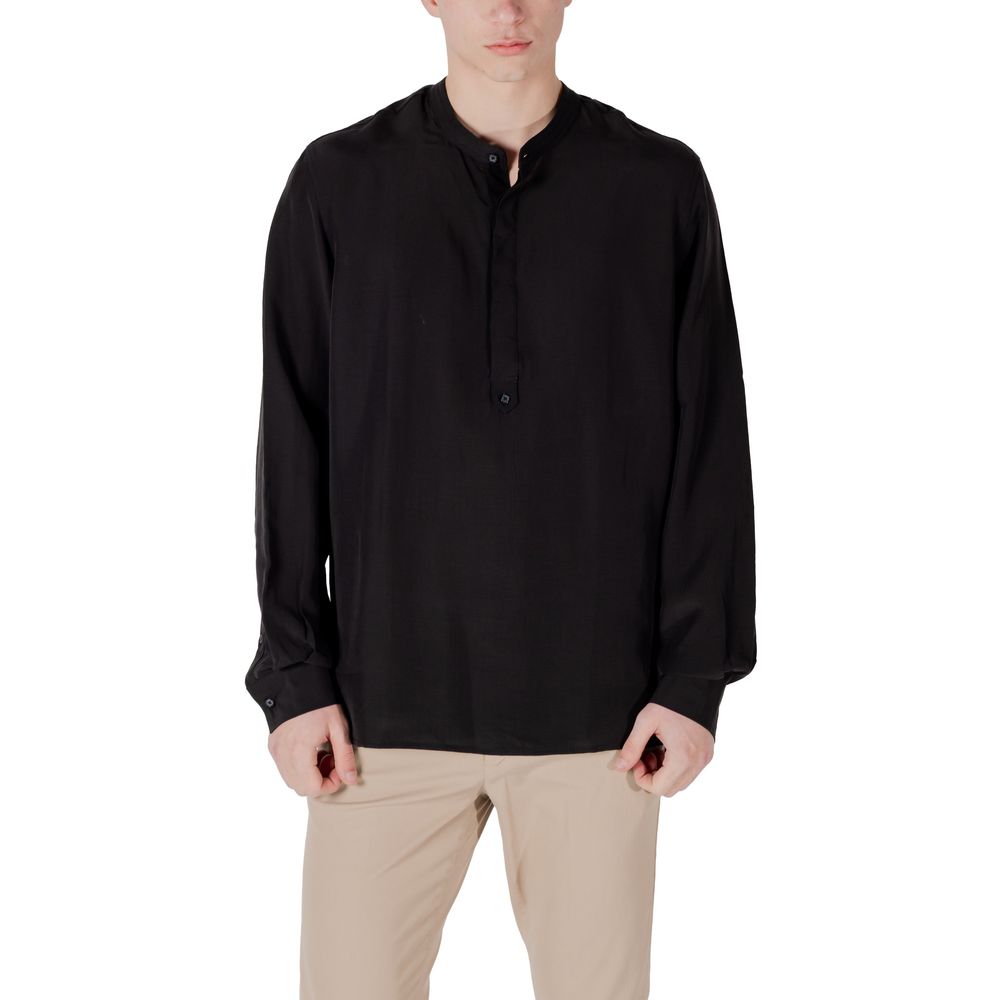 Antony Morato Schwarzes Lyocell-Hemd