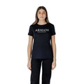 Armani Exchange Schwarzes Langarm-T-Shirt aus Baumwolle