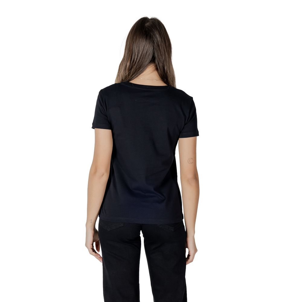 Armani Exchange Schwarzes Langarm-T-Shirt aus Baumwolle