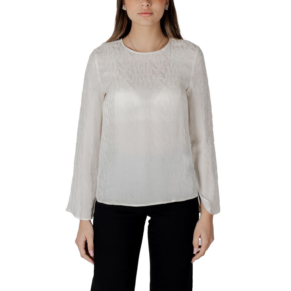 Armani Exchange Cremefarbene Viskose-Bluse