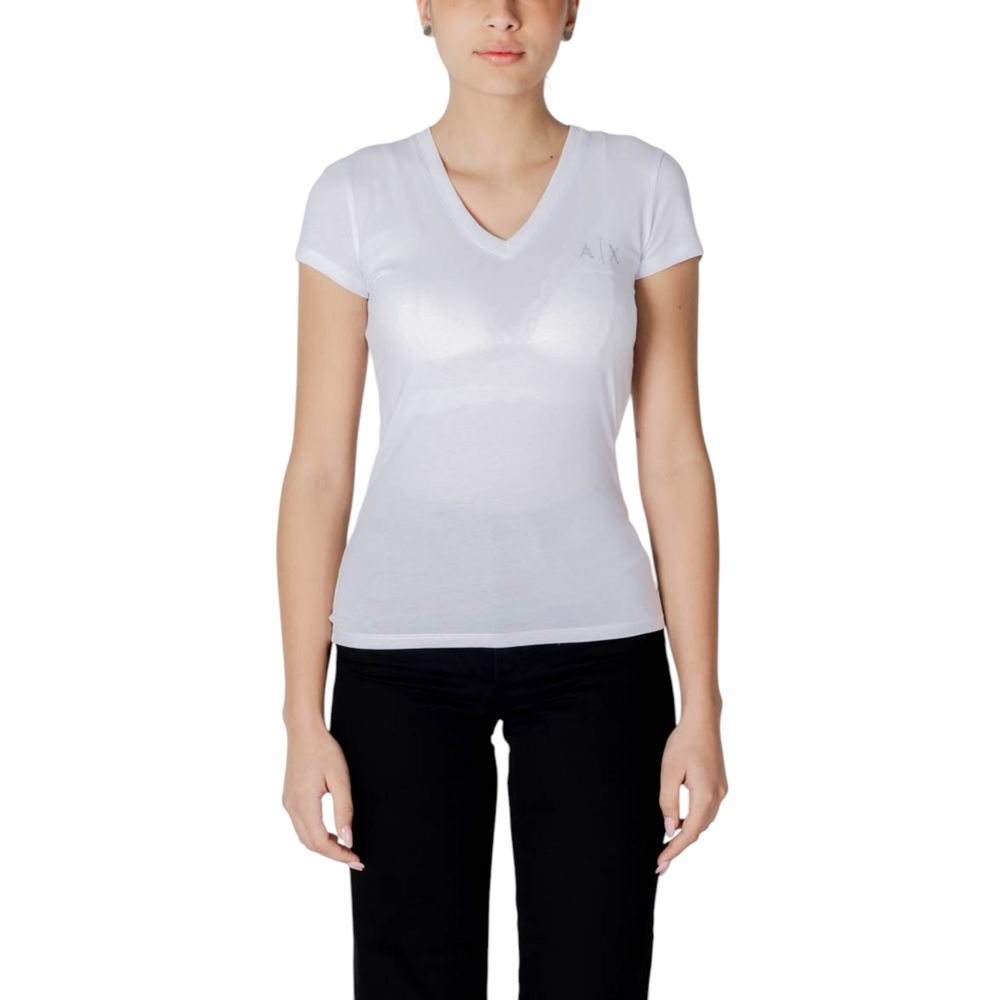 Armani Exchange Weißes Baumwoll-T-Shirt