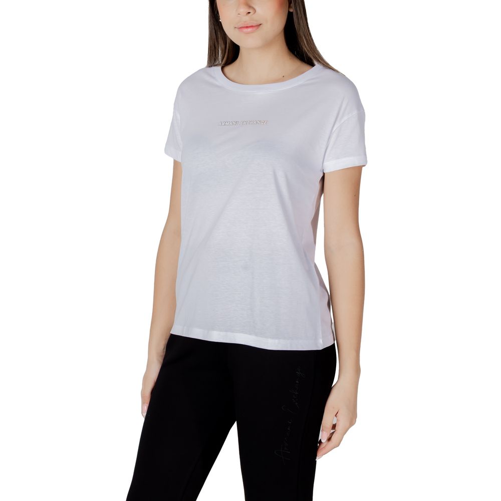Armani Exchange Weißes Baumwoll-T-Shirt