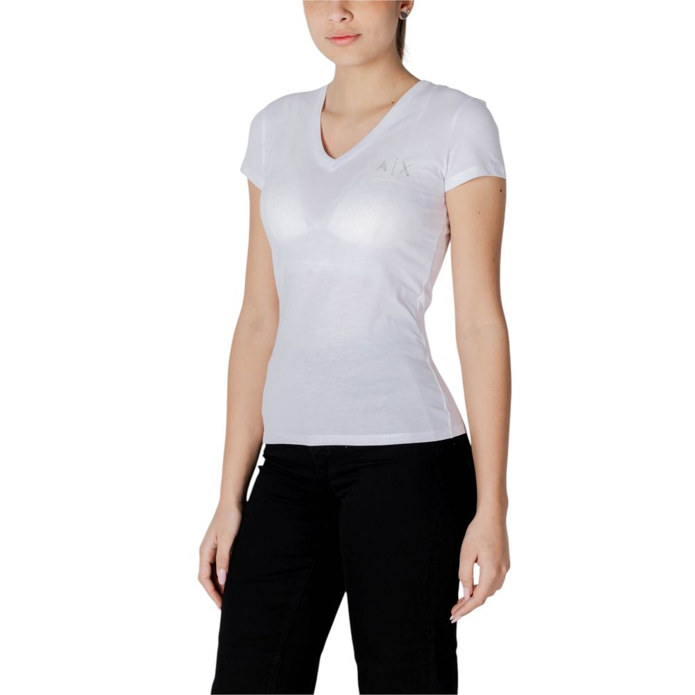 Armani Exchange Weißes Baumwoll-T-Shirt