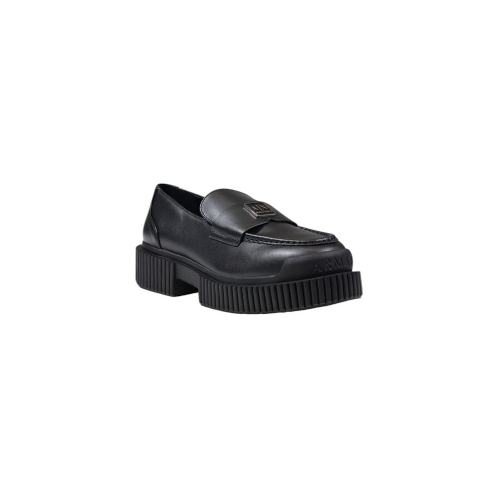 Armani Exchange Schwarze Leder-Plateau-Pumps