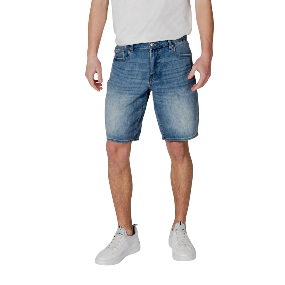 Armani Exchange Blaue Bermuda-Shorts aus Polyester