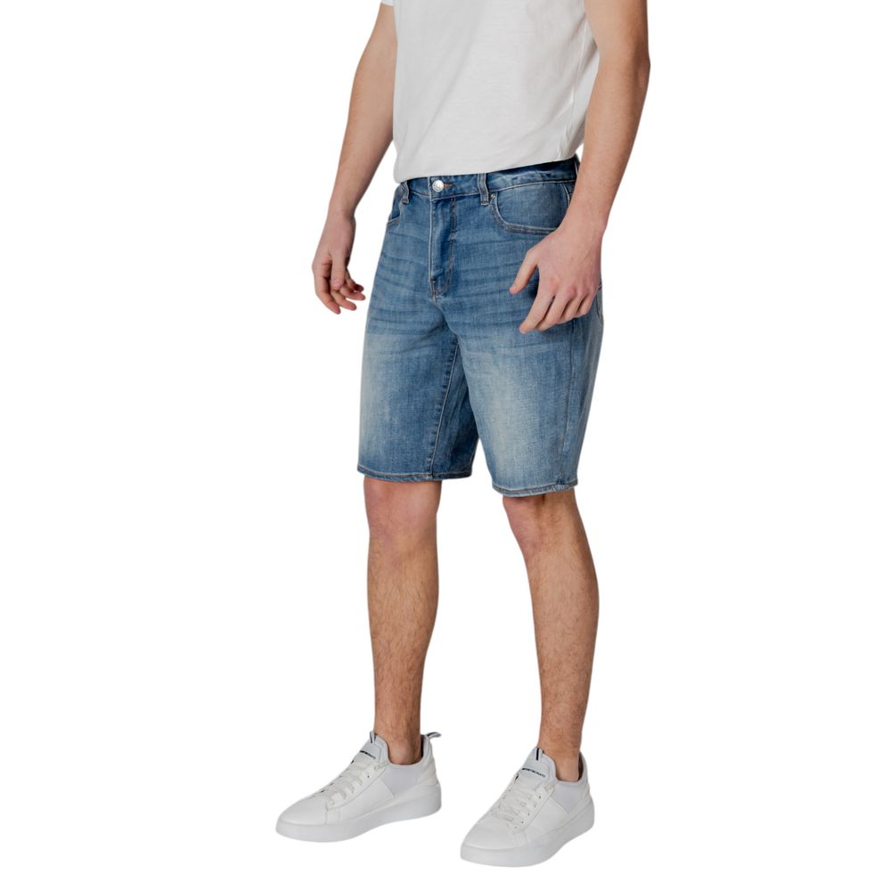 Armani Exchange Blaue Bermuda-Shorts aus Polyester