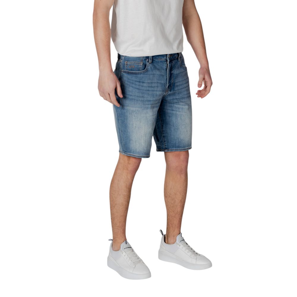 Armani Exchange Blaue Bermuda-Shorts aus Polyester