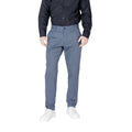 Armani Exchange Blue Cotton Skinny Trousers