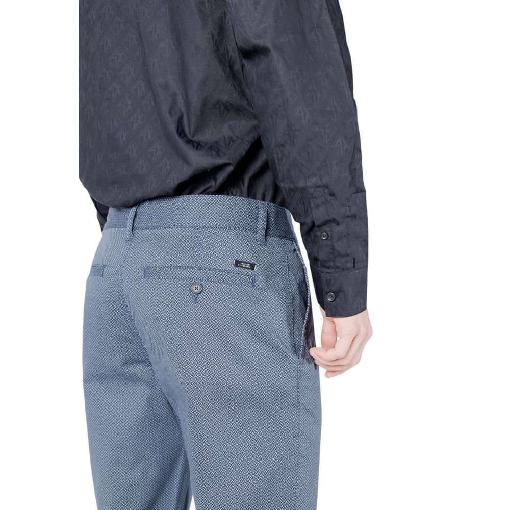 Armani Exchange Blue Cotton Skinny Trousers
