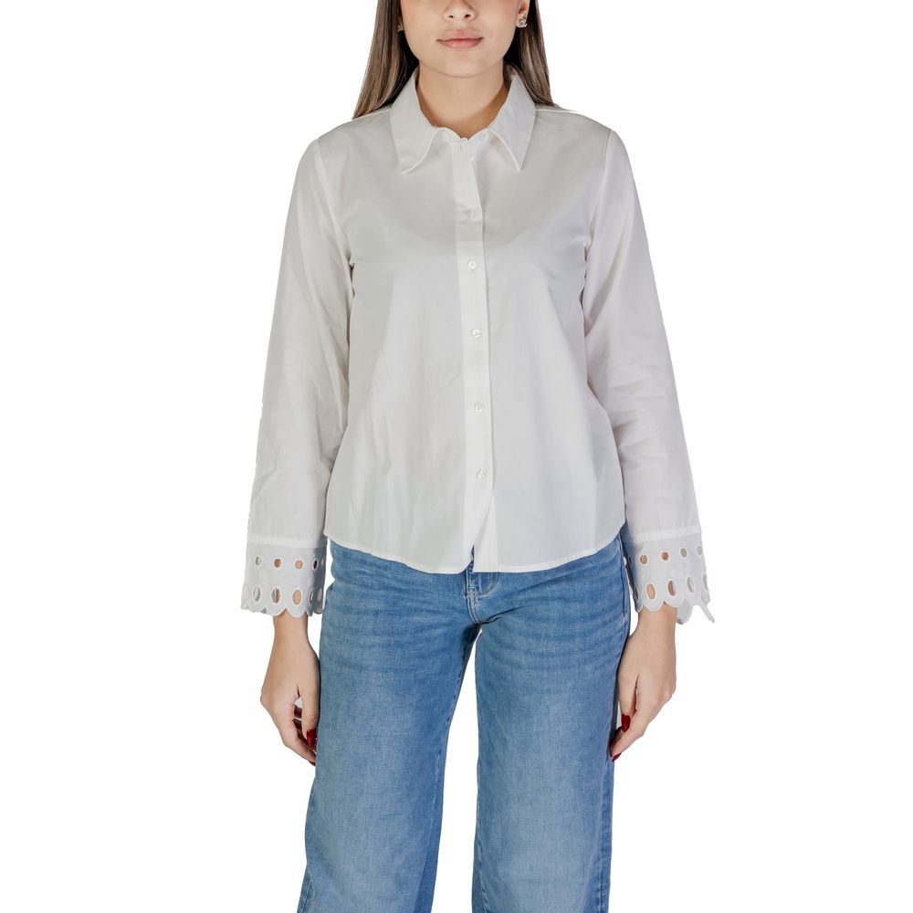 Jacqueline De Yong Weiße Baumwollbluse