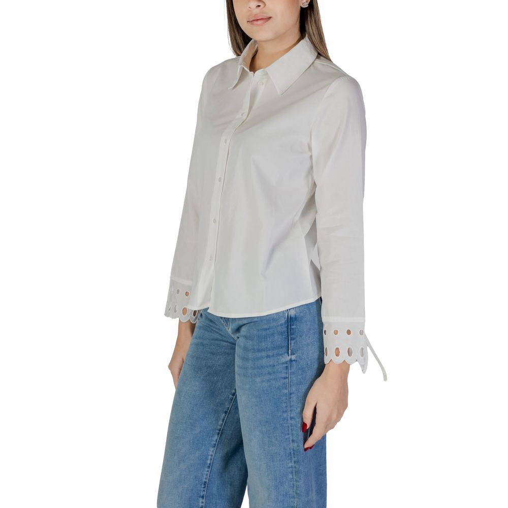 Jacqueline De Yong Weiße Baumwollbluse
