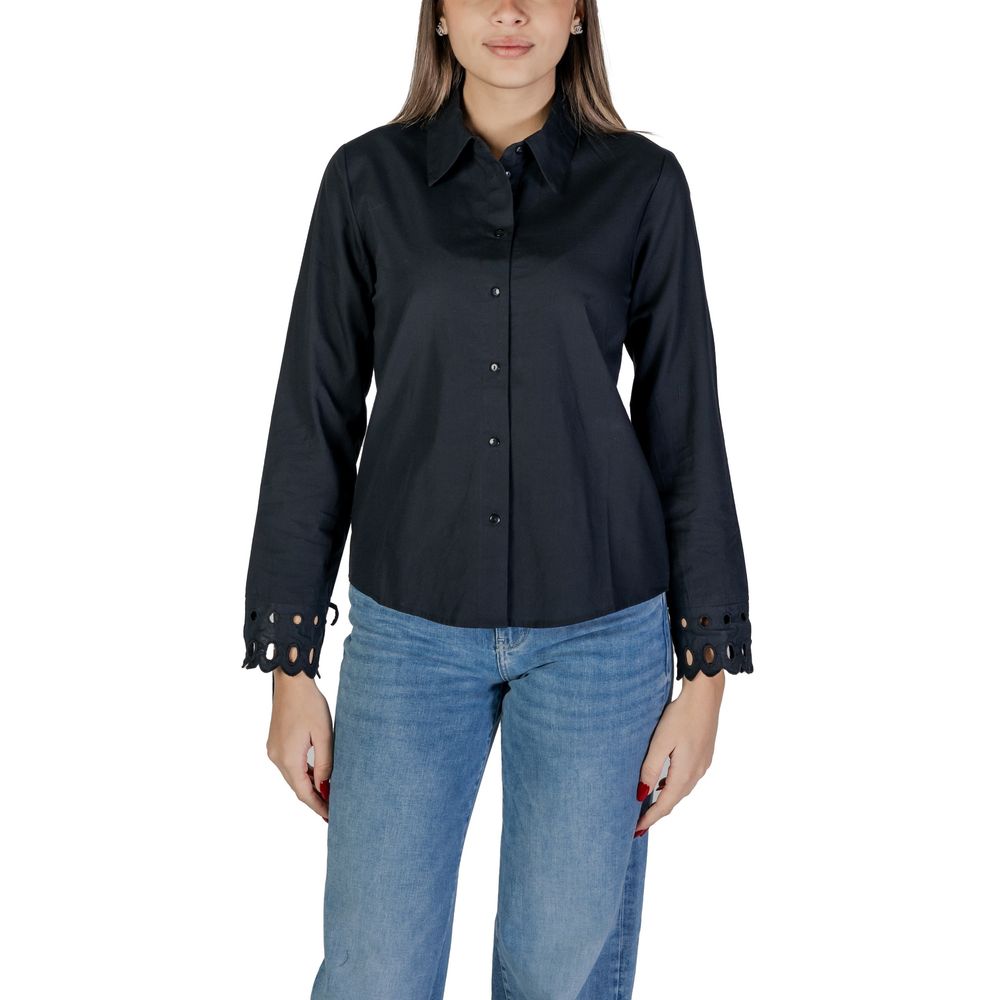 Jacqueline De Yong Schwarze Baumwollbluse