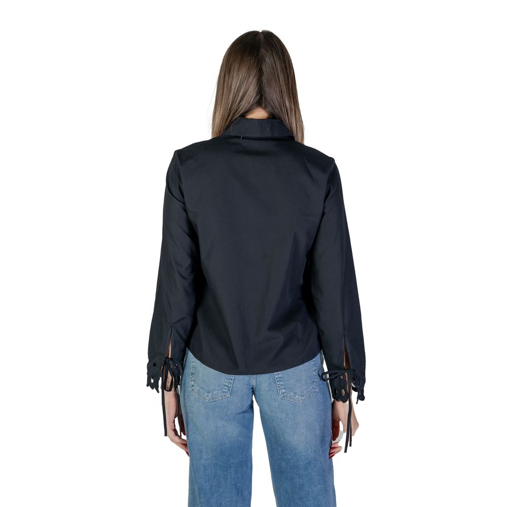 Jacqueline De Yong Schwarze Baumwollbluse