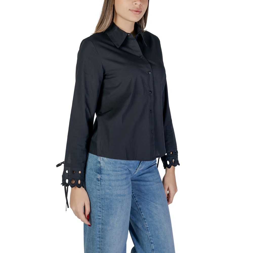 Jacqueline De Yong Schwarze Baumwollbluse