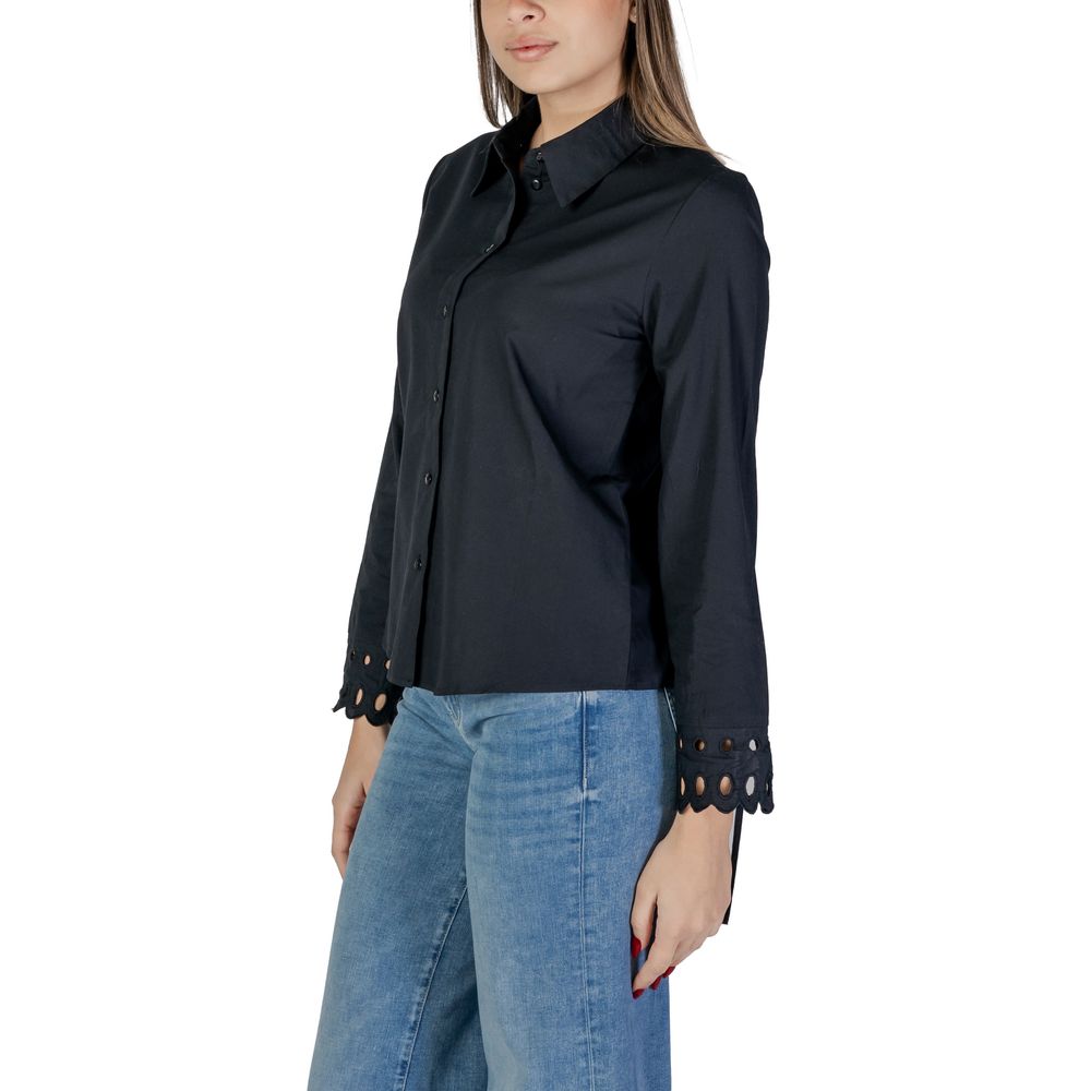 Jacqueline De Yong Schwarze Baumwollbluse