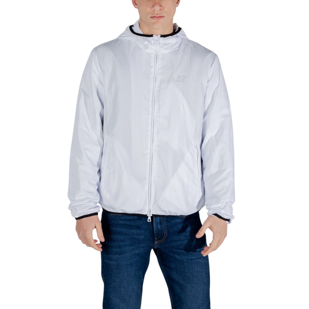 EA7 Emporio Armani Weiße Polyester-Shell-Jacke