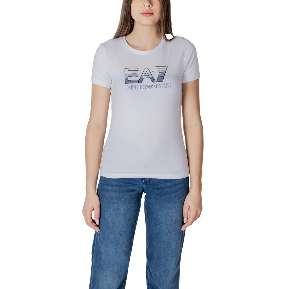 EA7 Emporio Armani T-Shirt aus weißer Baumwolle