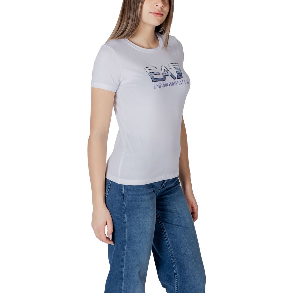 EA7 Emporio Armani T-Shirt aus weißer Baumwolle