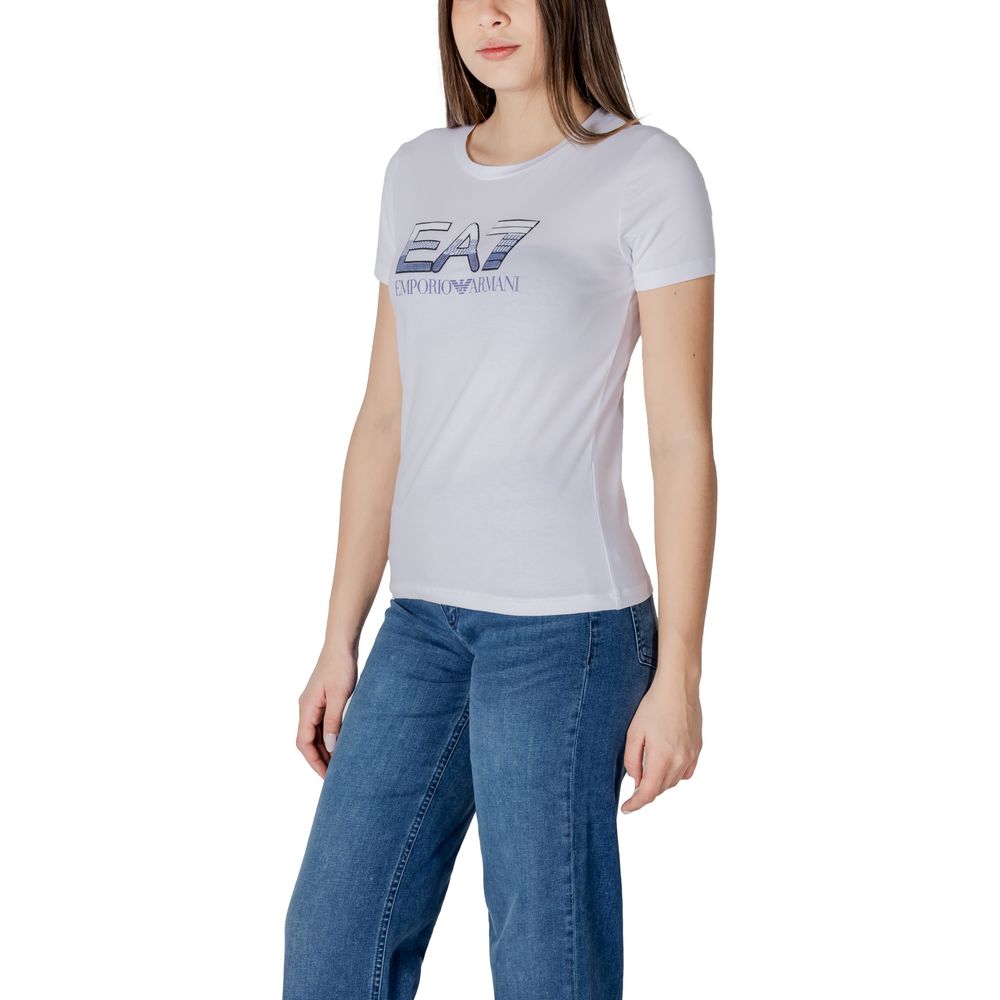 EA7 Emporio Armani T-Shirt aus weißer Baumwolle