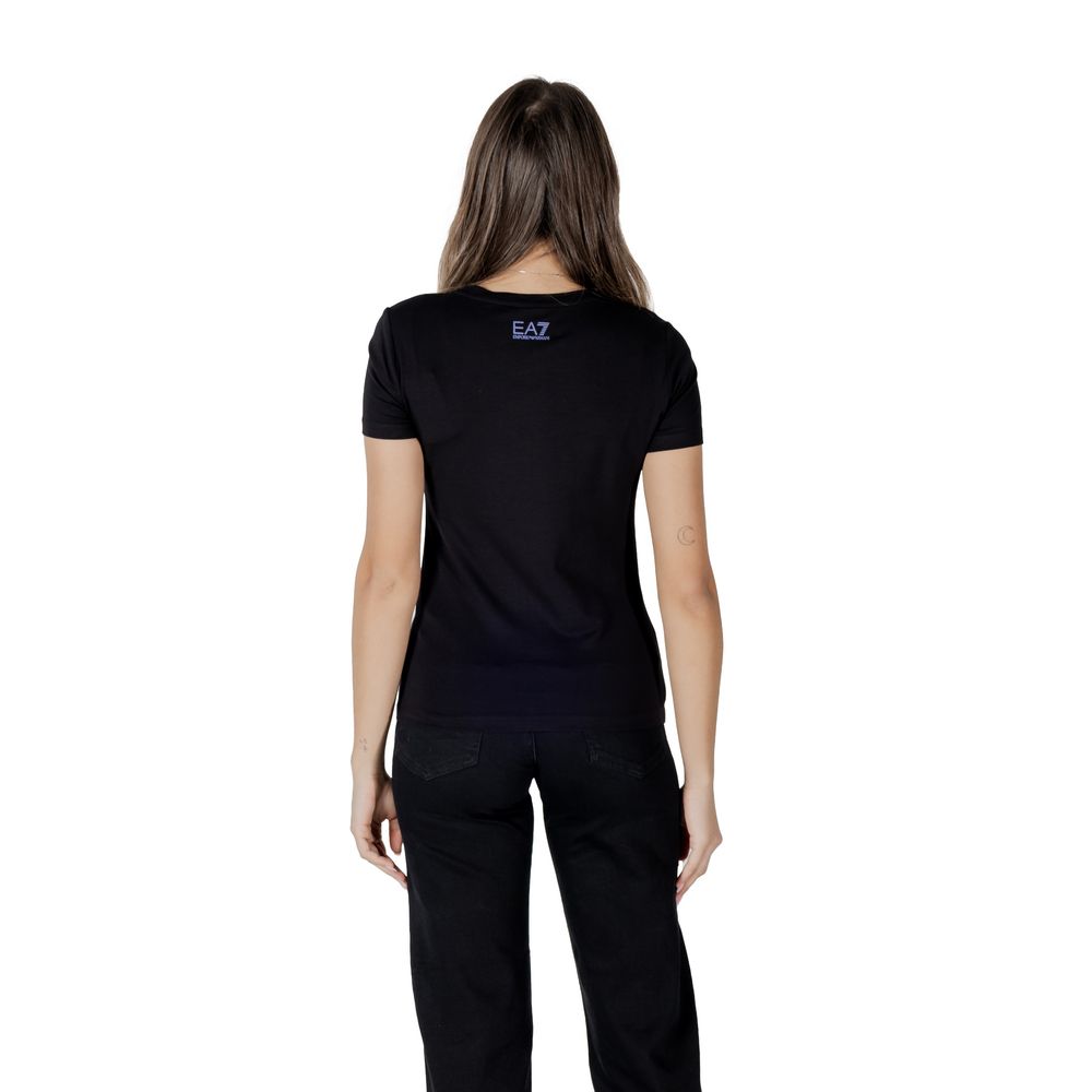 EA7 Emporio Armani Schwarzes T-Shirt aus Baumwolle